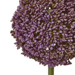 Wyld Haus Set Of 3 Purple Artificial Allium Stems - 75 Cm Tall Silk-Look Flowers - thumbnail 2