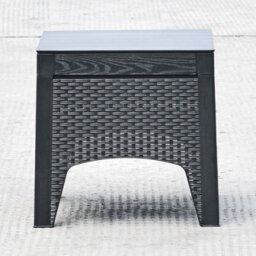 Urbn-Garden Urbngarden 42Cm Height Black Rattan Square Coffee Table Wood Look - thumbnail 4