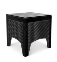 Urbn-Garden Urbngarden 42Cm Height Black Rattan Square Coffee Table Wood Look - thumbnail 6