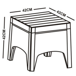 Urbn-Garden Urbngarden 42Cm Height Black Rattan Square Coffee Table Wood Look - thumbnail 7