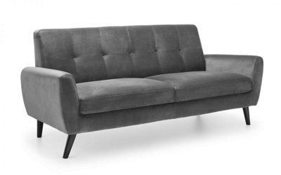 iLikeStores Storm Grey Velvet Sofa - 3 Seater - image 1