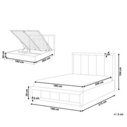 Beliani Ottoman Bed Chenille Quiberon 180 X 200 Cm (Eu Super King) Taupe - thumbnail 3