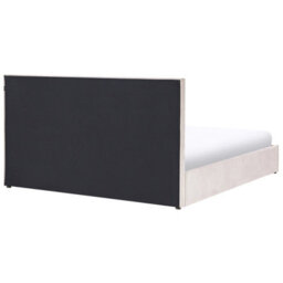 Beliani Ottoman Bed Chenille Quiberon 180 X 200 Cm (Eu Super King) Taupe - thumbnail 7
