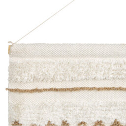 Wyld And Coco Beige Handwoven Cotton Wall Hanging With Tassels, Vertical Rectangular 60 X 107 Cm - thumbnail 5