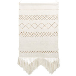 Wyld And Coco Beige Handwoven Cotton Wall Hanging With Tassels, Vertical Rectangular 60 X 107 Cm - thumbnail 3