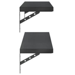 Berkfield Wall Shelves 2 Pcs 100X23.5 Cm Black Stainless Steel - thumbnail 6