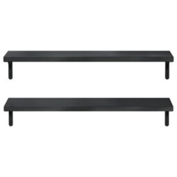 Berkfield Wall Shelves 2 Pcs 100X23.5 Cm Black Stainless Steel - thumbnail 5