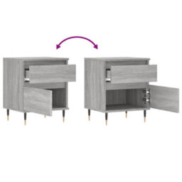Berkfield Bedside Cabinet Grey Sonoma 40X35X50 Cm Engineered Wood - thumbnail 9