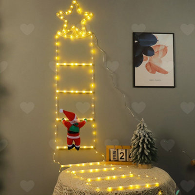 Amorly Star Trapeze Christmas Led String Lights With Santa Claus, 8 Mode Usb Waterproof Warm Lights For Home, Patio Mall Xmas Decorations - image 1