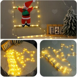 Amorly Star Trapeze Christmas Led String Lights With Santa Claus, 8 Mode Usb Waterproof Warm Lights For Home, Patio Mall Xmas Decorations - thumbnail 4
