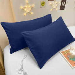Bedlooms Dyed Pillowcase Pair- Soft Plain Pillow Covers Navy Envelop Closure - Easy Care Pillowcase Bedding Set 50X75 Cm - thumbnail 8