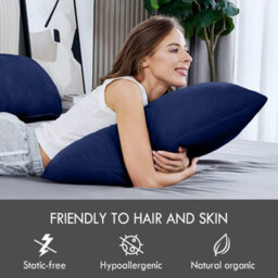 Bedlooms Dyed Pillowcase Pair- Soft Plain Pillow Covers Navy Envelop Closure - Easy Care Pillowcase Bedding Set 50X75 Cm - thumbnail 4
