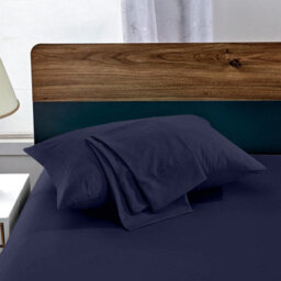 Bedlooms Dyed Pillowcase Pair- Soft Plain Pillow Covers Navy Envelop Closure - Easy Care Pillowcase Bedding Set 50X75 Cm - thumbnail 6