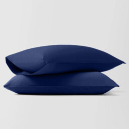 Bedlooms Dyed Pillowcase Pair- Soft Plain Pillow Covers Navy Envelop Closure - Easy Care Pillowcase Bedding Set 50X75 Cm - thumbnail 1