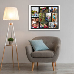 AK Frames 20X16 White Sleek Multi Photo Frame With Black Mount - Holds 9 Apertures (2X) 7X5, (7X) 6X4 Photos - thumbnail 3