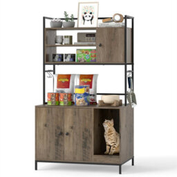 Cat Litter Box Enclosure With Storage Shelves - thumbnail 6