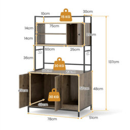 Cat Litter Box Enclosure With Storage Shelves - thumbnail 5