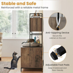Cat Litter Box Enclosure With Storage Shelves - thumbnail 4