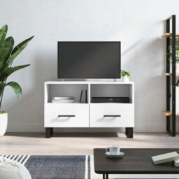 Berkfield Tv Cabinet White 80X36X50 Cm Engineered Wood - thumbnail 1