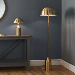 Luminosa Lighting Luminosa Nova Floor Lamp Antique Brass Plate & Gloss White 1 Light Ip20 - E27 - thumbnail 2