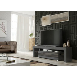 Tv Unit Aria 160Cm - Dark Grey With Gloss Doors - thumbnail 2