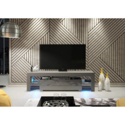Tv Unit Aria 160Cm - Dark Grey With Gloss Doors - thumbnail 6