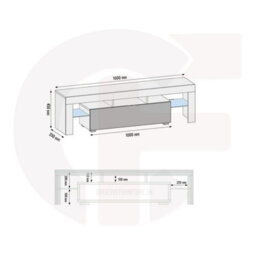 Tv Unit Aria 160Cm - Dark Grey With Gloss Doors - thumbnail 5