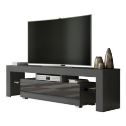 Tv Unit Aria 160Cm - Dark Grey With Gloss Doors - thumbnail 4