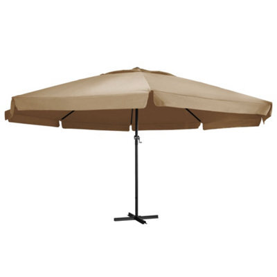 Berkfield Outdoor Parasol With Aluminium Pole 600 Cm Taupe - image 1