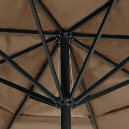Berkfield Outdoor Parasol With Aluminium Pole 600 Cm Taupe - thumbnail 5