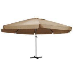 Berkfield Outdoor Parasol With Aluminium Pole 600 Cm Taupe - thumbnail 1
