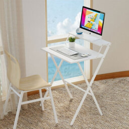 Levede Folding Desk 67.5 X 45 Cm, Portable Laptop Table With Monitor Shelf, Easy Assembly Small For Bedroom Living Room - thumbnail 1