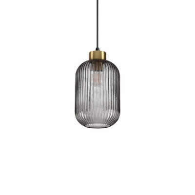 Ideal Lux Mint-1 Indoor Glass Dome Ceiling Pendant Lamp 1 Light Smokey, E27