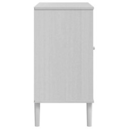 Berkfield Modern Sideboard Senja Rattan Look White 80X40X80 Cm Solid Wood Pine - thumbnail 7