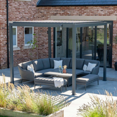 Pergostet 3M X 3M Metal Square Pergola In Grey - image 1