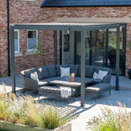 Pergostet 3M X 3M Metal Square Pergola In Grey