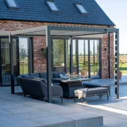 Pergostet 3M X 3M Metal Square Pergola In Grey - thumbnail 4