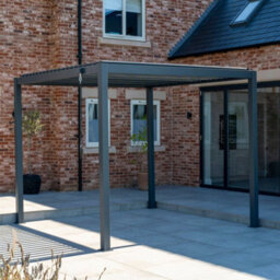 Pergostet 3M X 3M Metal Square Pergola In Grey - thumbnail 5