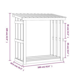 Walplus Firewood Rack 108X64.5X109 Cm Solid Wood Pine - thumbnail 8