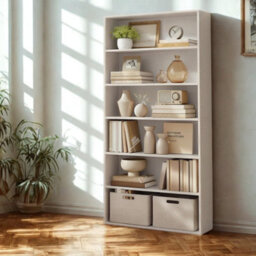FURNOLD 5 Tier Free Standing Bookcase Shelf For Living Room Storage - thumbnail 4