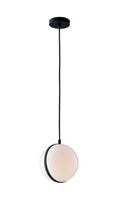 Luminosa Lighting Luminosa Orbit Outdoor Globe Ceiling Light Black, Ip44 20Cm