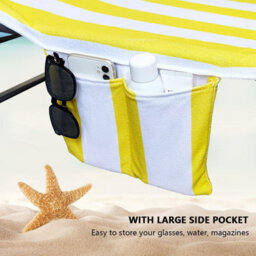 Beach Chair Cover, Lounger Towel With Storage Pockets - Lightweight And Foldable Microfiber Garden Bath - thumbnail 3