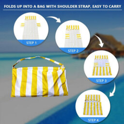 Beach Chair Cover, Lounger Towel With Storage Pockets - Lightweight And Foldable Microfiber Garden Bath - thumbnail 5