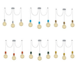 Ledsone 3 Heads Spider Light E27 Adjustable Diy Ceiling Spider Lamp Hanging Chandelier Light Modern Chic Pendant Light - thumbnail 4