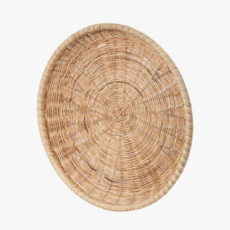 Pacific Lifestyle Natural Woven Rattan Round Tray - thumbnail 3