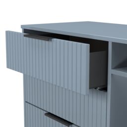 Ancona Matt Denim Blue Tv Stand With 2 Shelves & 3 Drawers, (H)68.3Cm X (W)96.8Cm X (D)39.2Cm - thumbnail 5