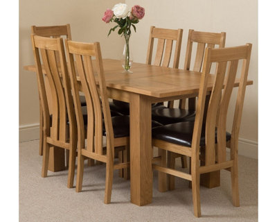 That's Furniture Hampton 120Cm - 160Cm Oak Extending Dining Table And 6 Chairs Dining Set With Princeton Chairs - image 1