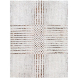 Livabliss Galey Alix Architect-Modern Ivory Brown Graphic High Pile Living Dining Bedroom Rug 200 X 275 Cm Easy Care, Non Shedding - thumbnail 1