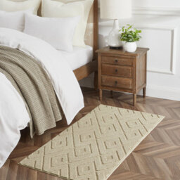 Bedlooms Beige High Low Pile Rug 60X110Cm, Soft Thick Piles, Zig Zag Pattern, Hallway Runner And Area Rugs - thumbnail 9