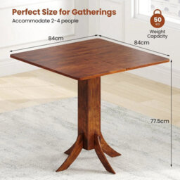 Wooden Kitchen Table Square Dining Table With Pedestal Base - thumbnail 2